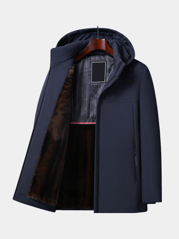 Womens Longline Hooded Wrap Coat Polished Tailored