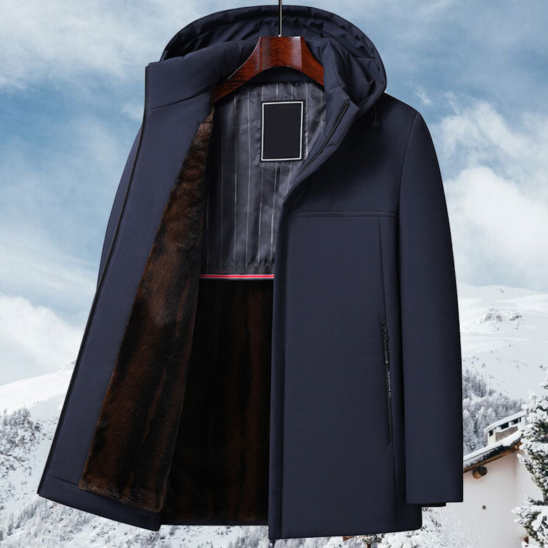Womens Longline Hooded Wrap Coat Polished Tailored