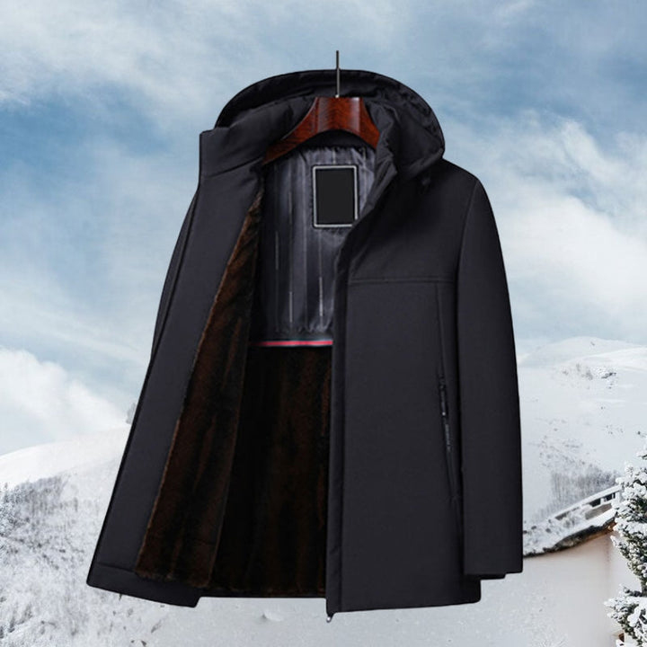 Womens Longline Hooded Wrap Coat Polished Tailored