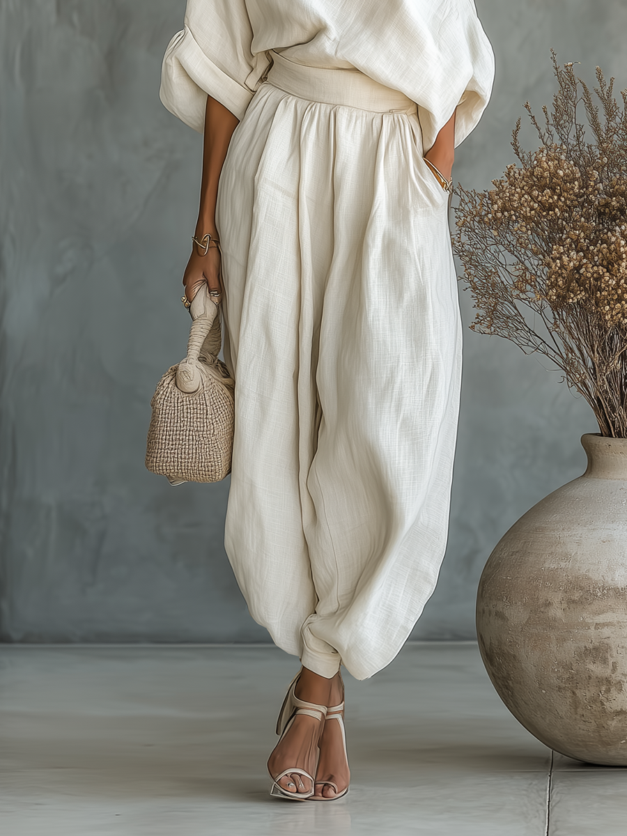 Women Off Shoulder Two Piece Trouser Set Slim Fit