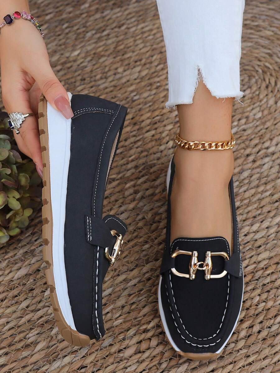 Women Leather Loafer Flats Cushioned Everyday Flat Shoes