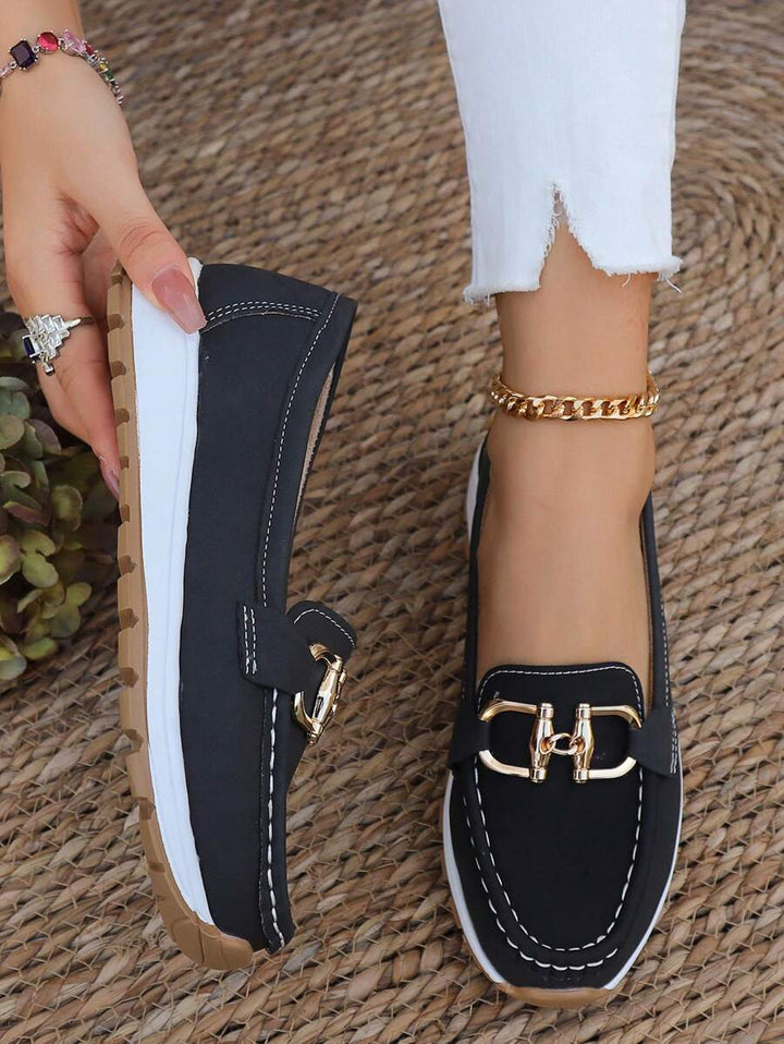 Women Leather Loafer Flats Cushioned Everyday Flat Shoes
