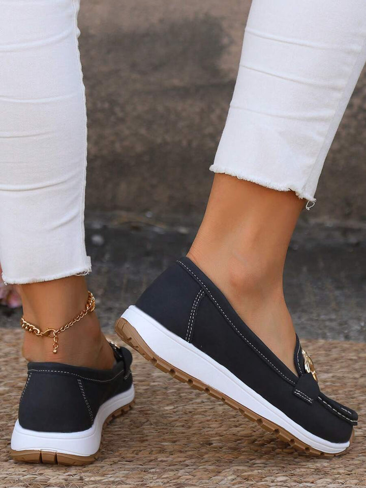 Women Leather Loafer Flats Cushioned Everyday Flat Shoes