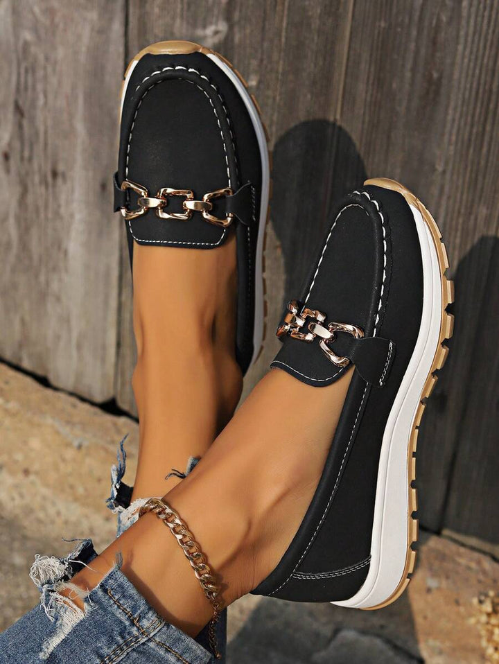 Women Leather Loafer Flats Cushioned Everyday Flat Shoes