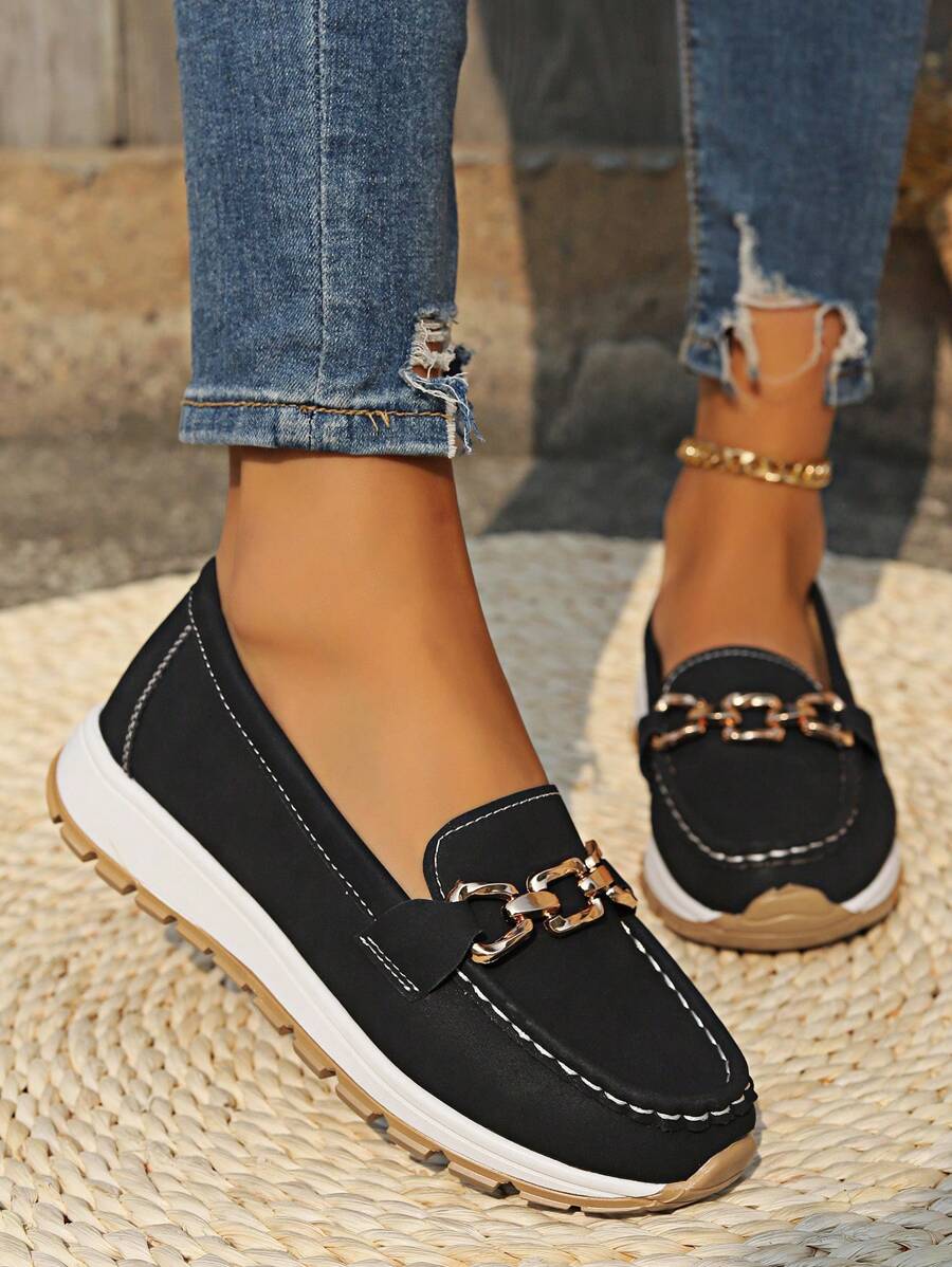 Women Leather Loafer Flats Cushioned Everyday Flat Shoes