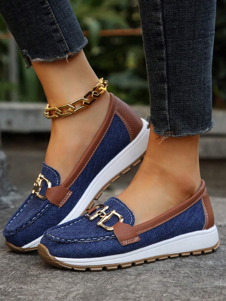 Women Leather Loafer Flats Cushioned Everyday Flat Shoes