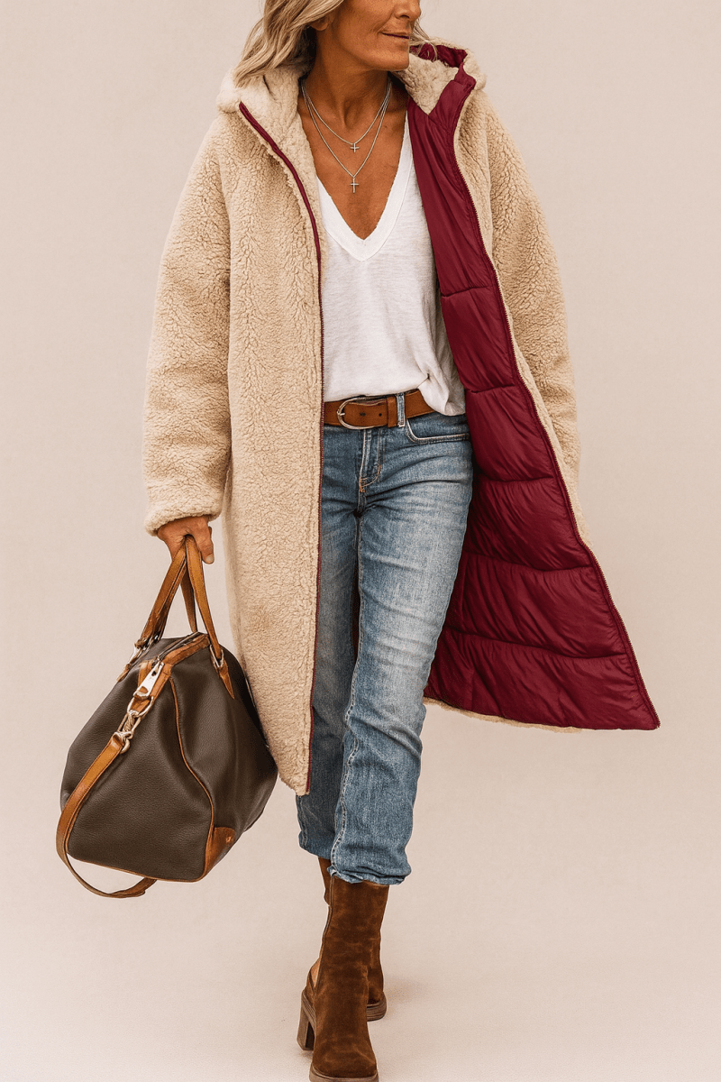 Longline Wrap Coat Tailored Elegant Womens