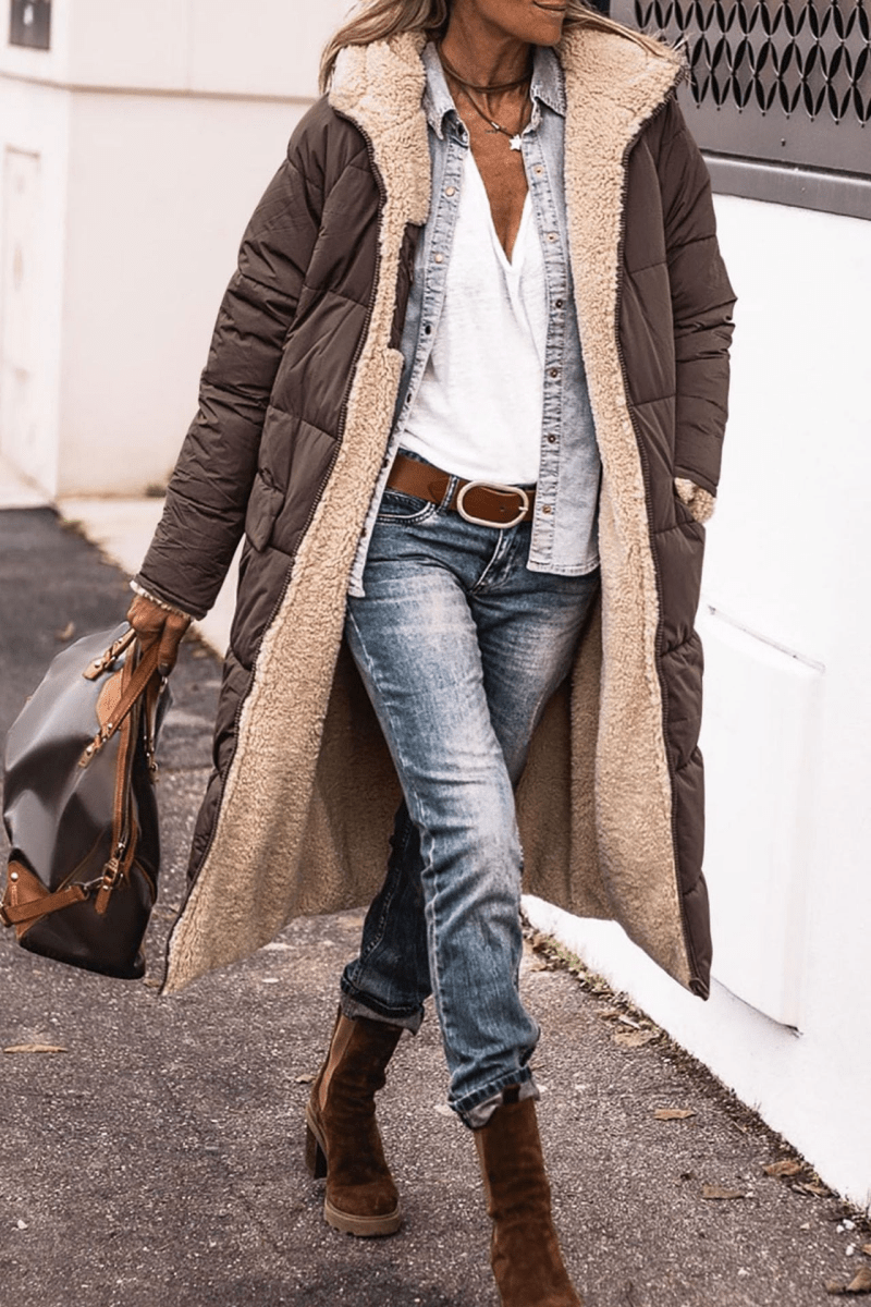 Longline Wrap Coat Tailored Elegant Womens