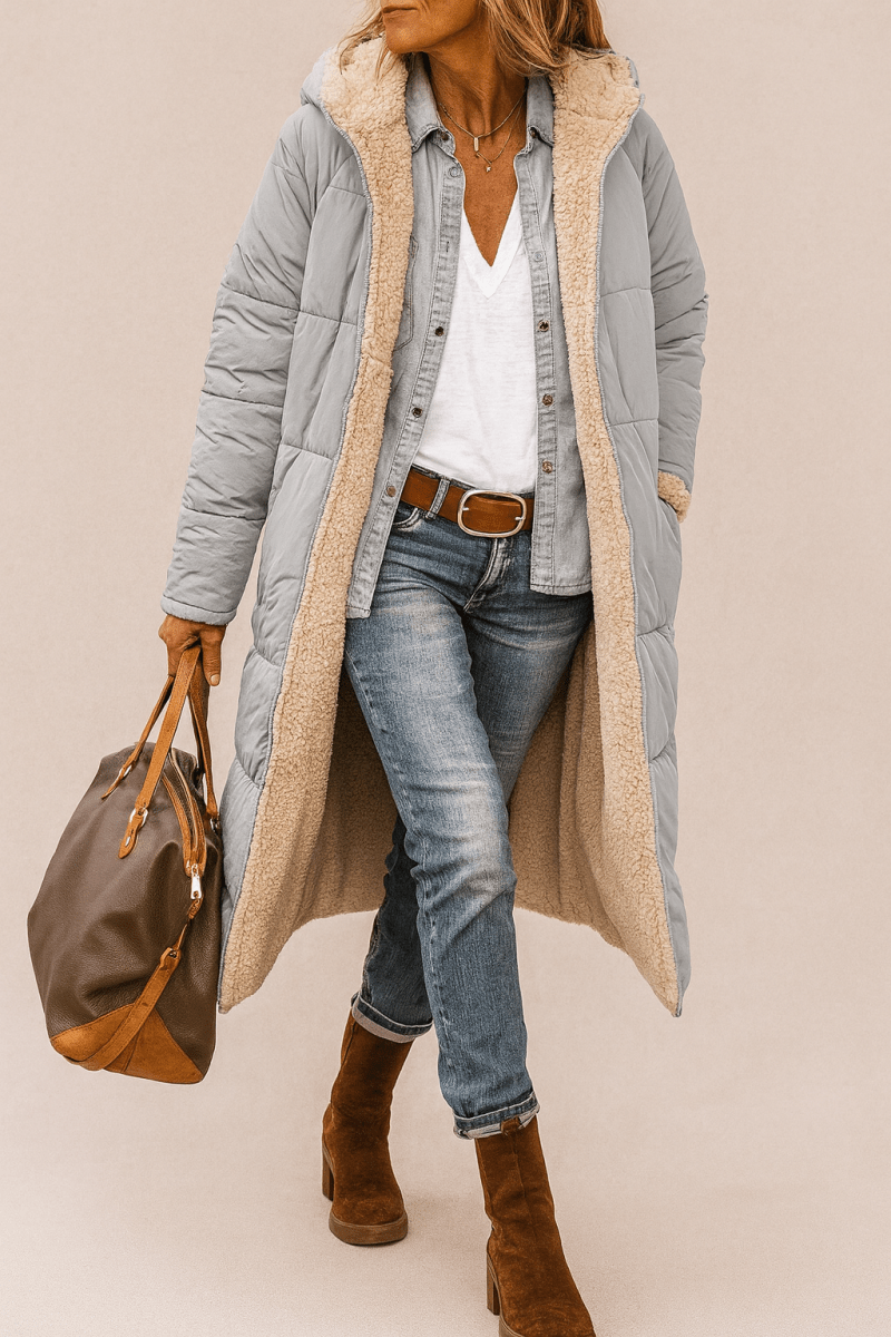 Longline Wrap Coat Tailored Elegant Womens