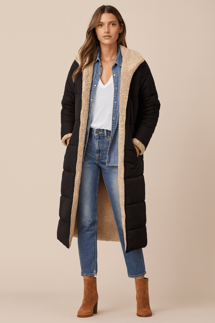 Longline Wrap Coat Tailored Elegant Womens