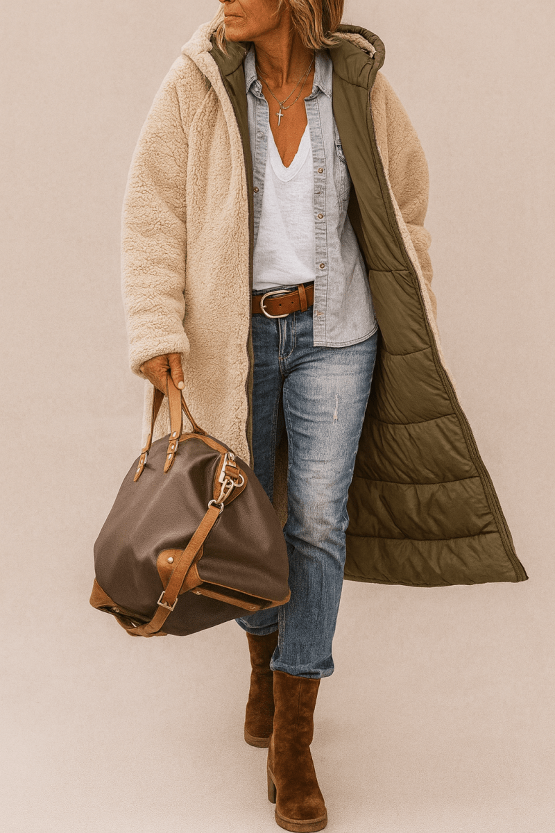 Longline Wrap Coat Tailored Elegant Womens