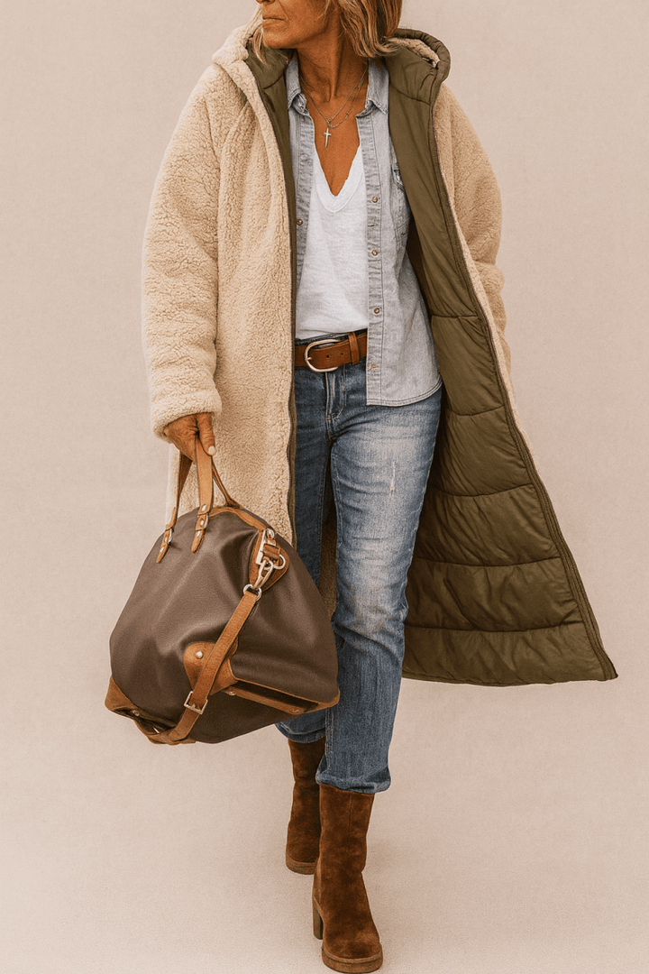 Longline Wrap Coat Tailored Elegant Womens