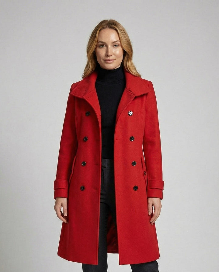 Women Relaxed Belted Trench Coat Double Breasted