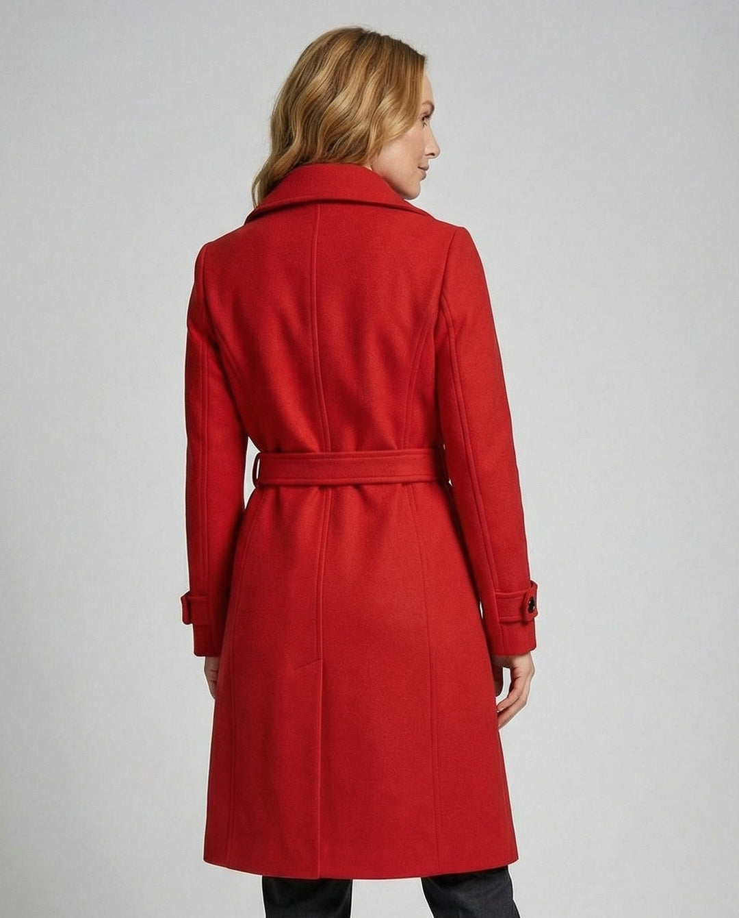 Women Relaxed Belted Trench Coat Double Breasted
