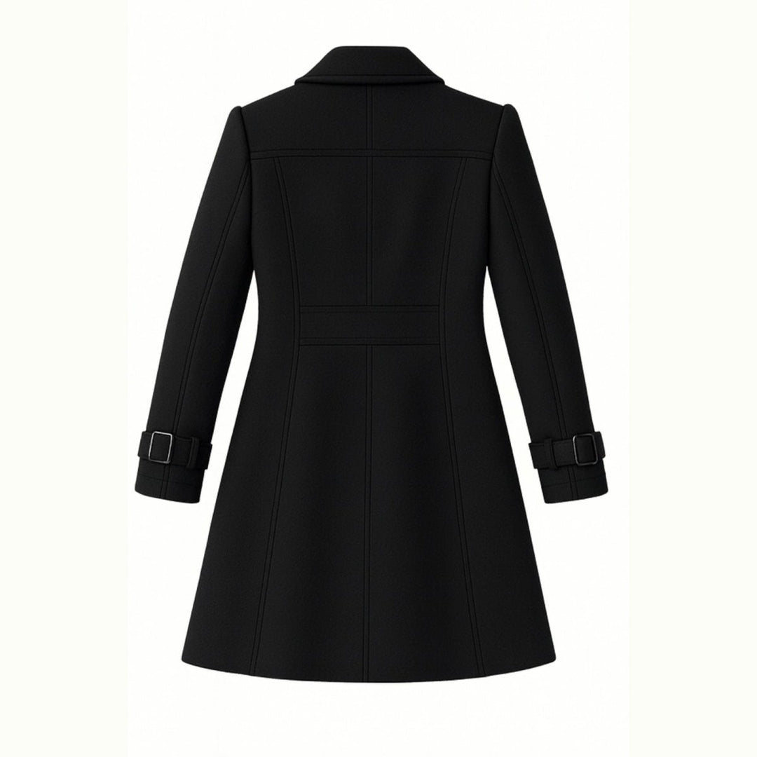 Women Fit and Flare Trench Coat Notch Lapel Minimal