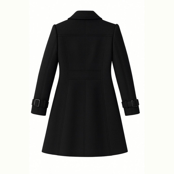 Women Fit and Flare Trench Coat Notch Lapel Minimal