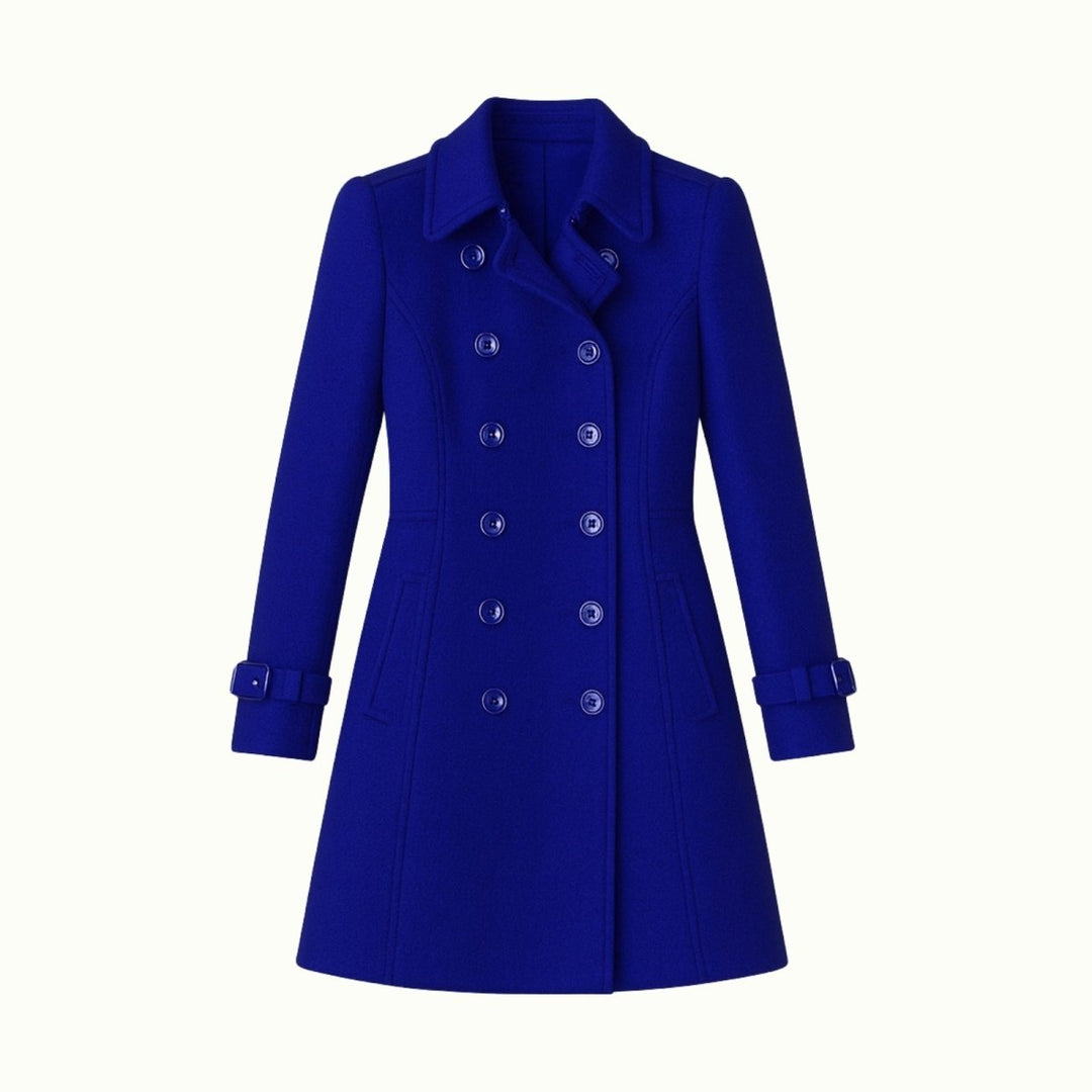 Women Fit and Flare Trench Coat Notch Lapel Minimal