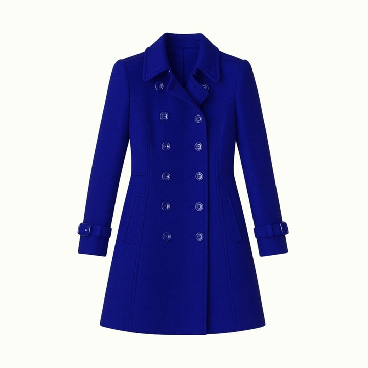 Women Fit and Flare Trench Coat Notch Lapel Minimal