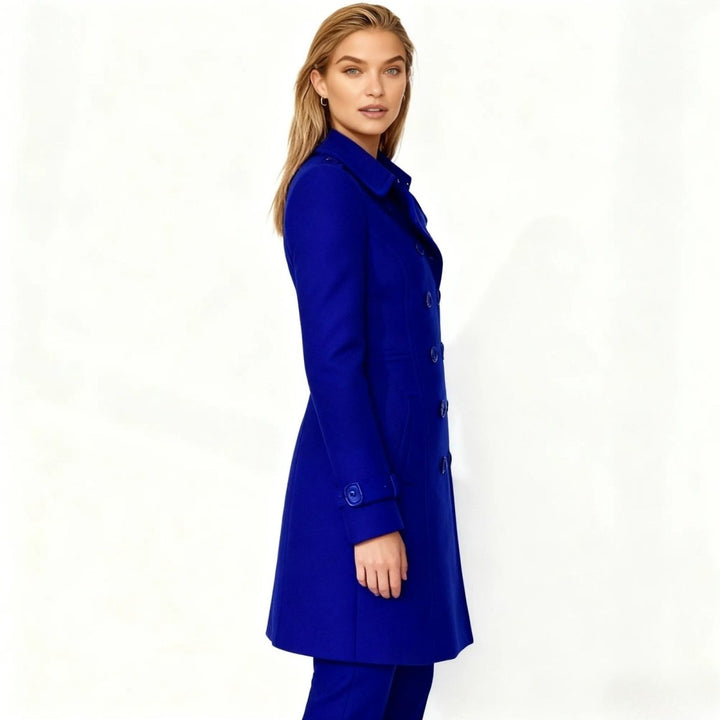 Women Fit and Flare Trench Coat Notch Lapel Minimal