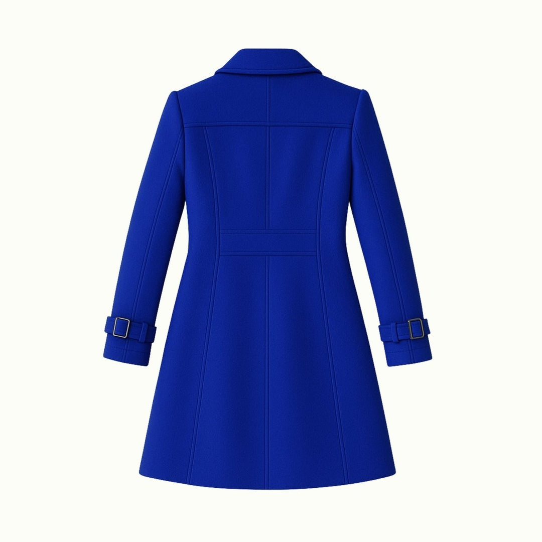 Women Fit and Flare Trench Coat Notch Lapel Minimal