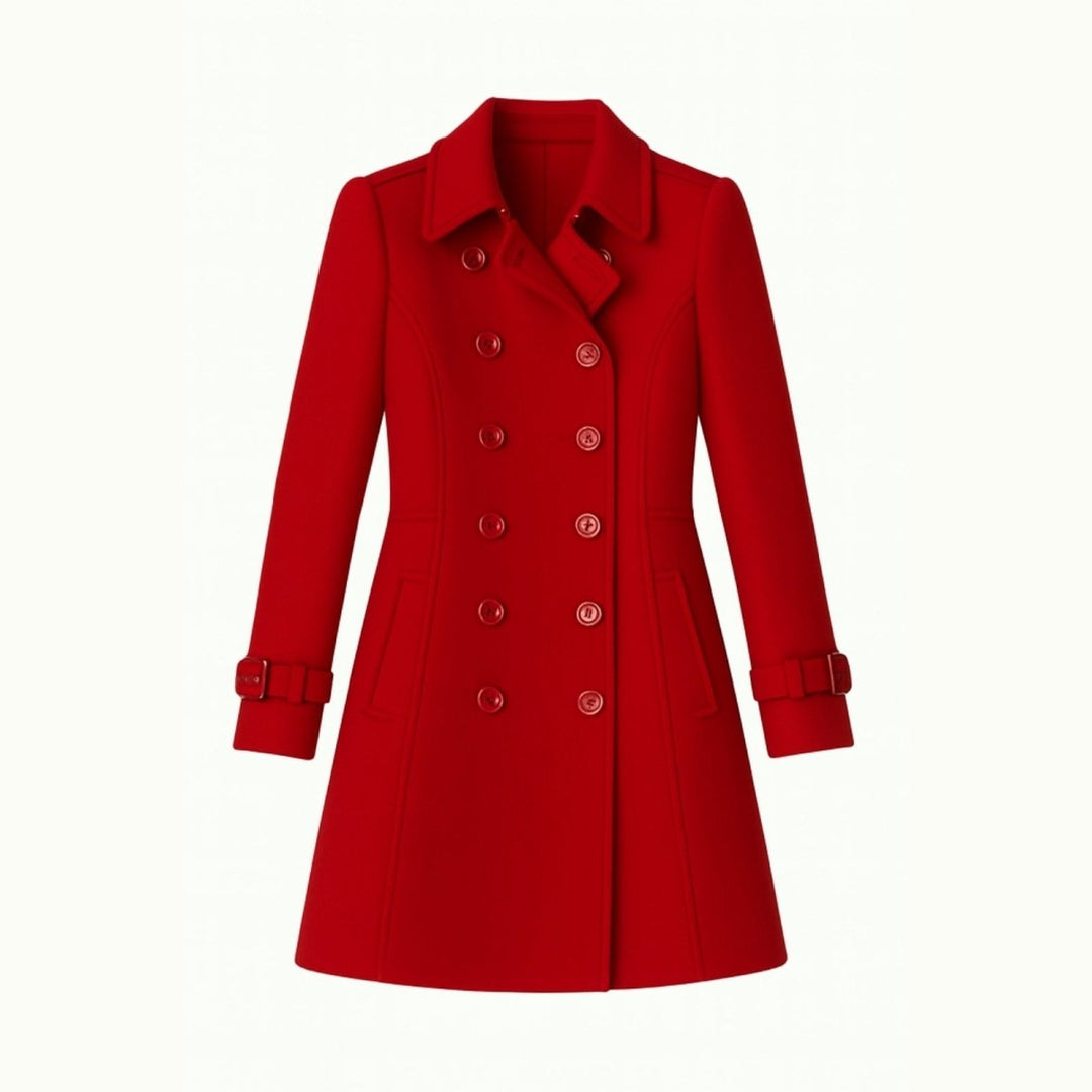 Women Fit and Flare Trench Coat Notch Lapel Minimal