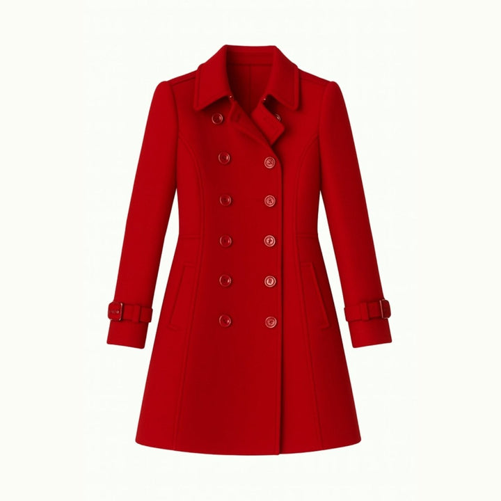 Women Fit and Flare Trench Coat Notch Lapel Minimal