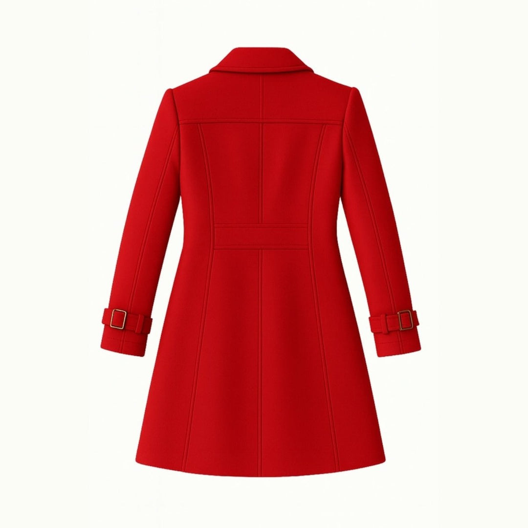 Women Fit and Flare Trench Coat Notch Lapel Minimal