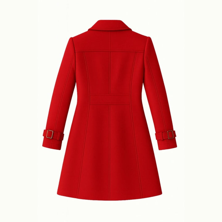 Women Fit and Flare Trench Coat Notch Lapel Minimal