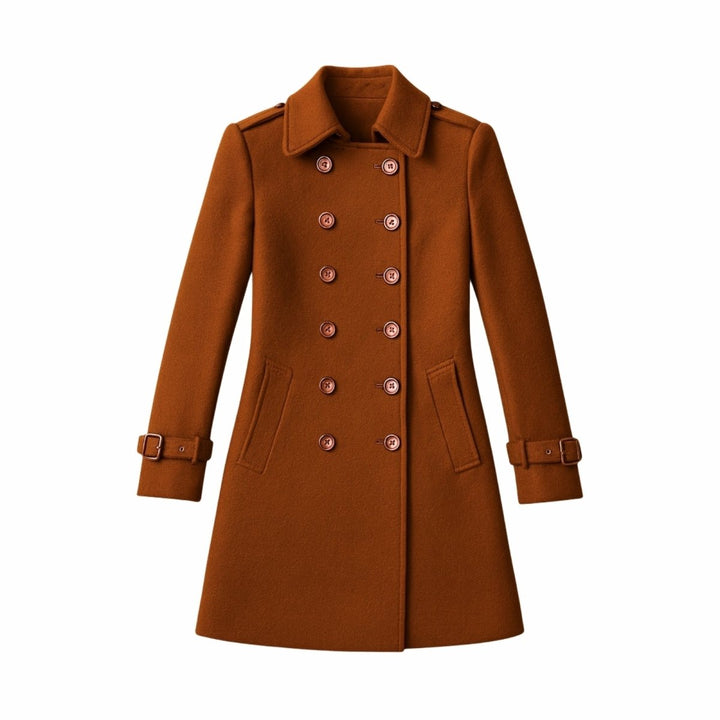 Women Fit and Flare Trench Coat Notch Lapel Minimal