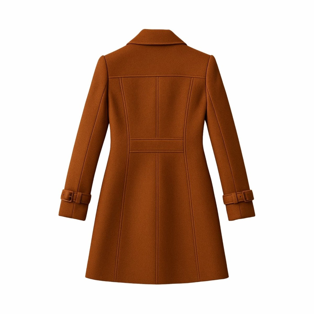 Women Fit and Flare Trench Coat Notch Lapel Minimal