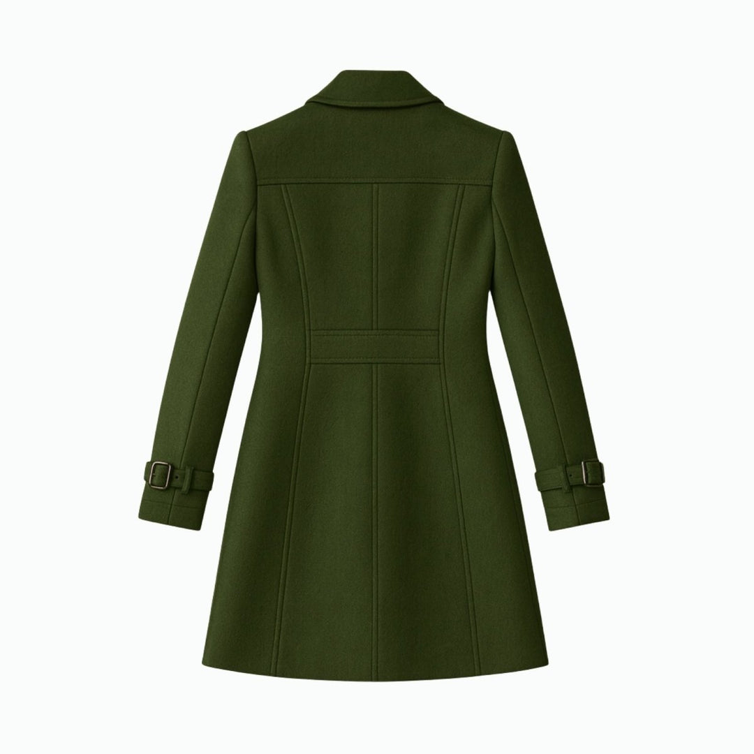Women Fit and Flare Trench Coat Notch Lapel Minimal