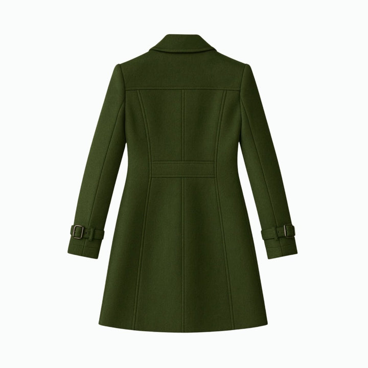 Women Fit and Flare Trench Coat Notch Lapel Minimal