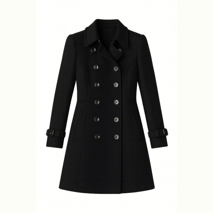 Women Fit and Flare Trench Coat Notch Lapel Minimal