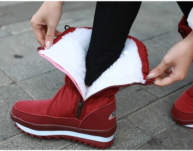 Flat Block Heel Side Zip Boots for Women