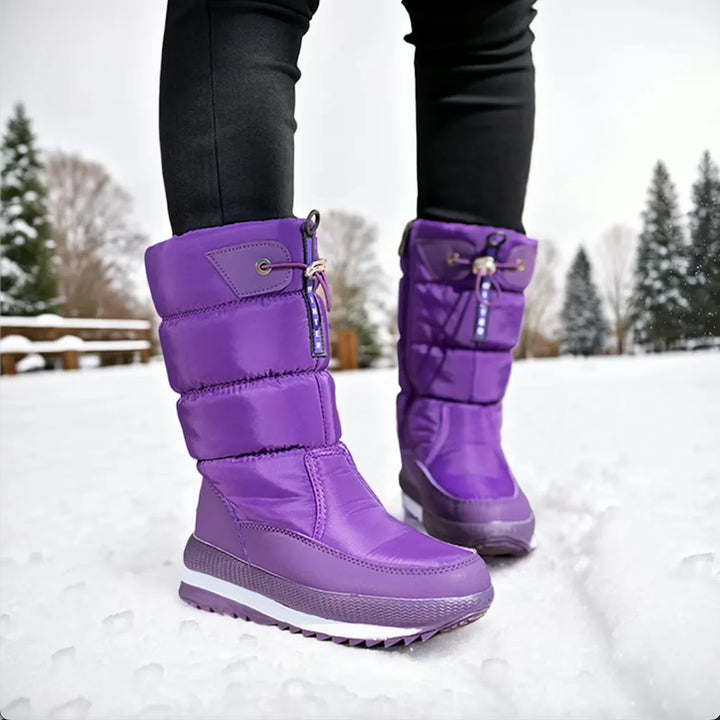 Flat Block Heel Side Zip Boots for Women