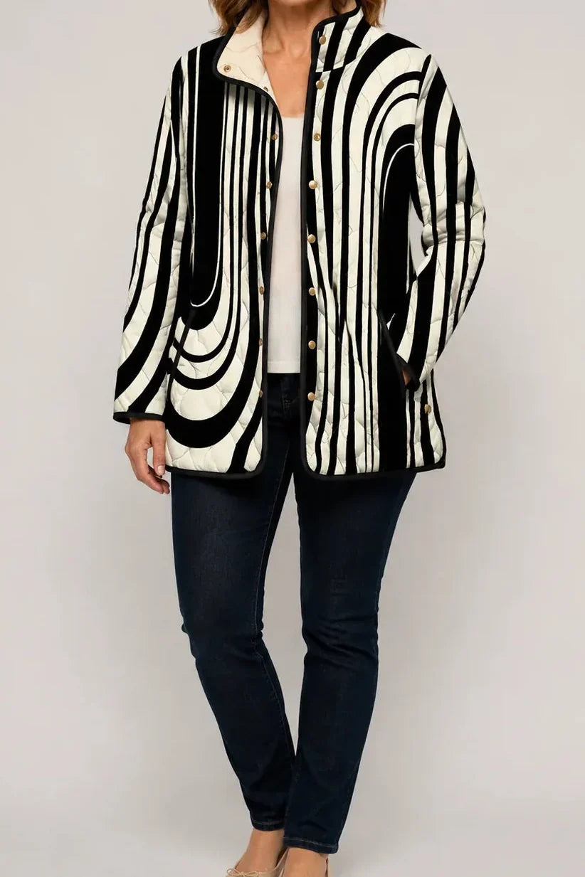 Womens Floral Quilted Jacket Light Padded Layer