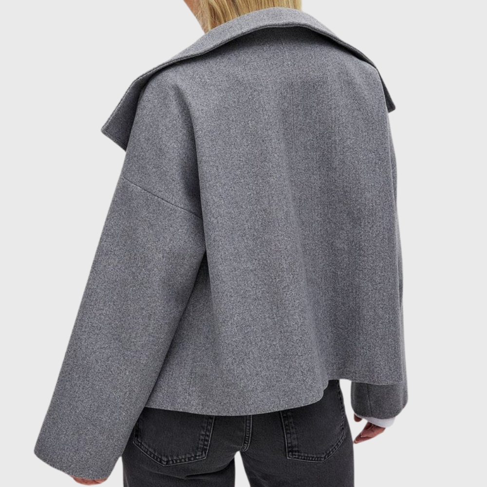 Oversized Double Breasted Sculpted Wool Coat Women