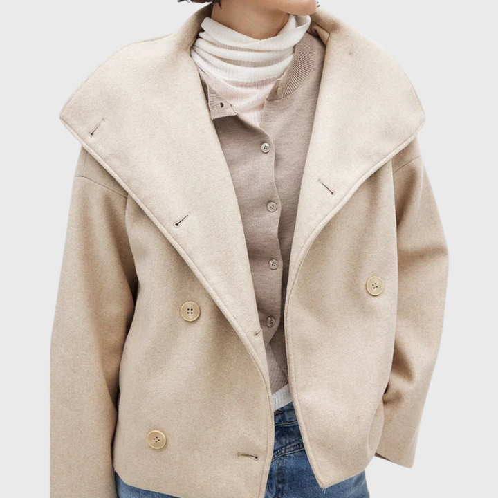 Oversized Double Breasted Sculpted Wool Coat Women