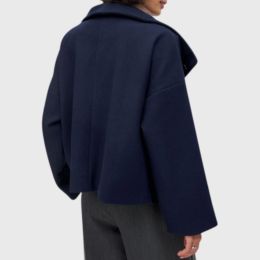 Oversized Double Breasted Sculpted Wool Coat Women