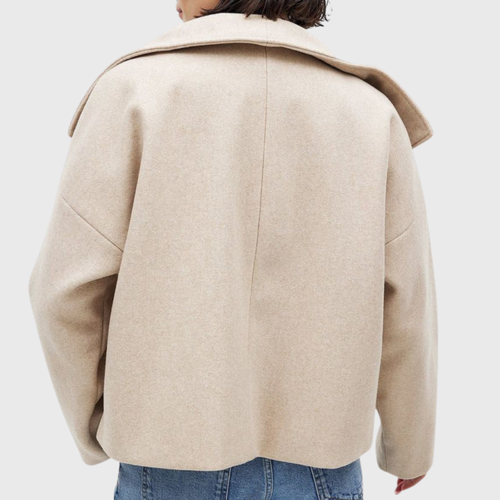 Oversized Double Breasted Sculpted Wool Coat Women