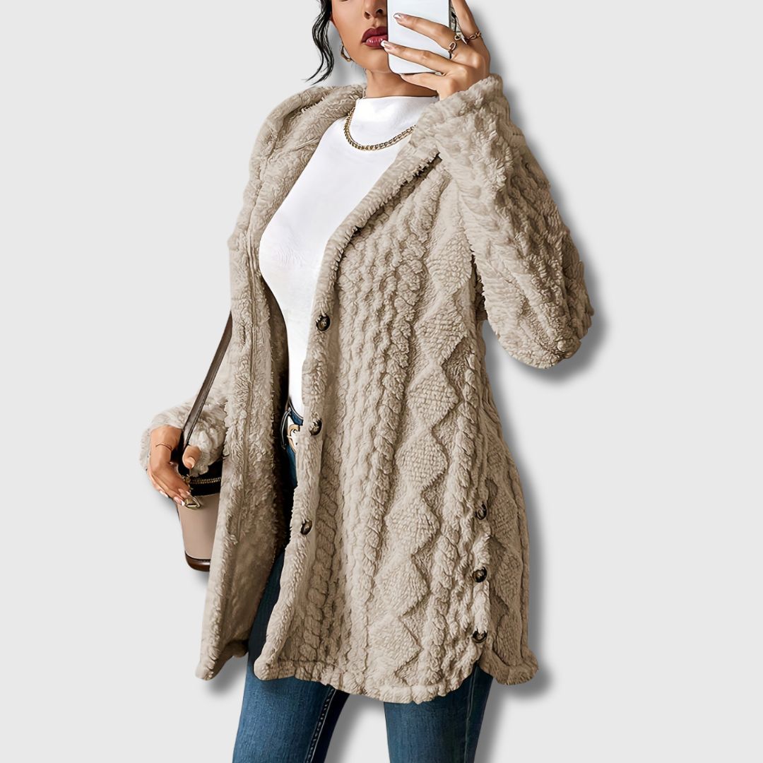 Womens Hooded Longline Tailored Coat Oversized Fit