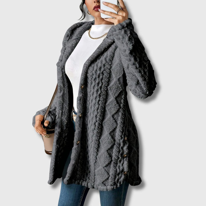 Womens Hooded Longline Tailored Coat Oversized Fit
