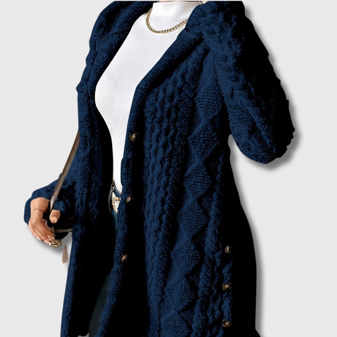 Womens Hooded Longline Tailored Coat Oversized Fit