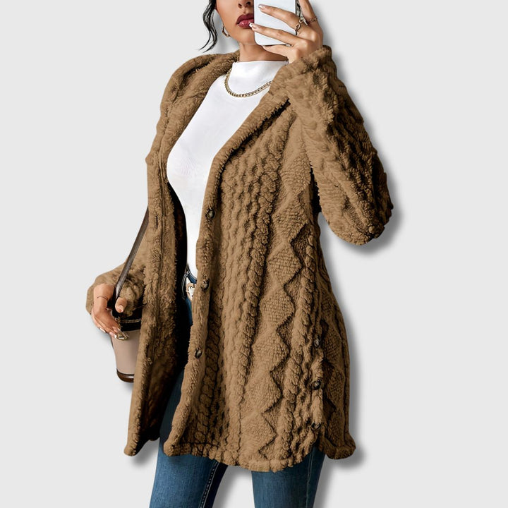 Womens Hooded Longline Tailored Coat Oversized Fit