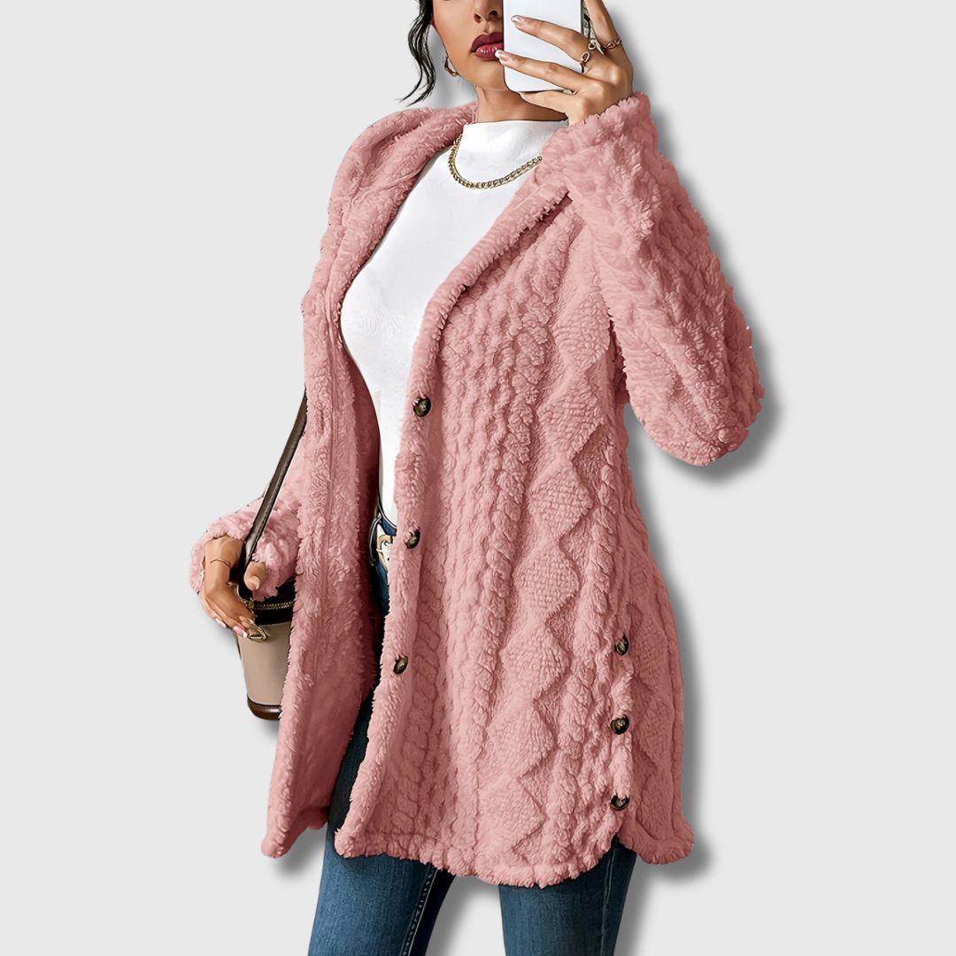 Womens Hooded Longline Tailored Coat Oversized Fit