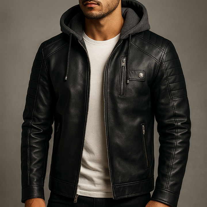 Mens Hooded Wrap Longline Minimal Coat