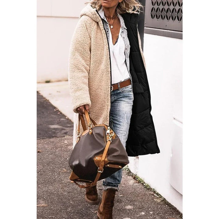 Womens Hooded Quilted Longline Puffer Jacket
