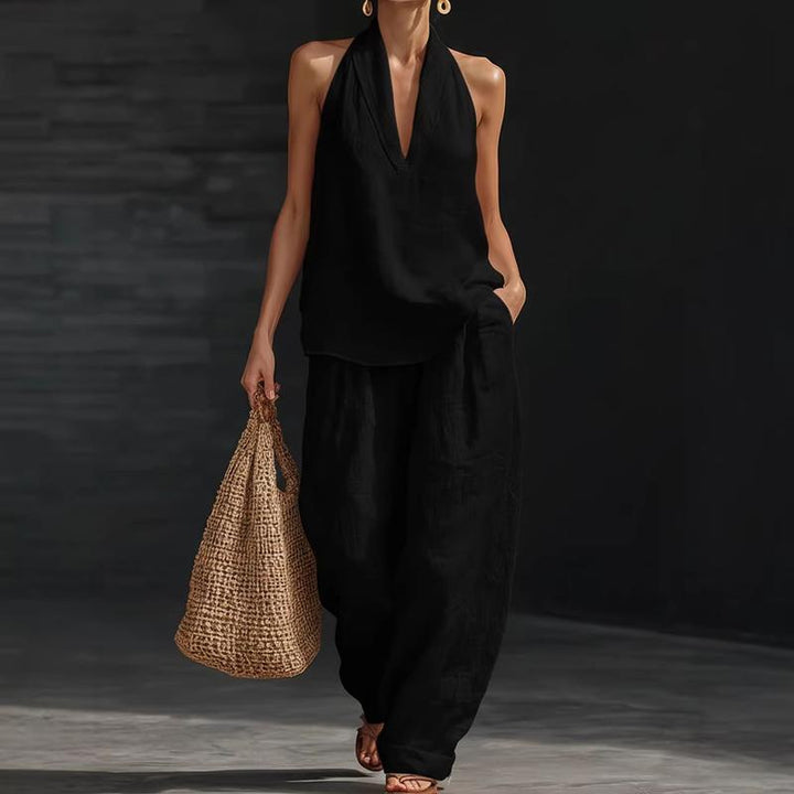 Wide Leg Matching Set Batwing Top and Trousers Women