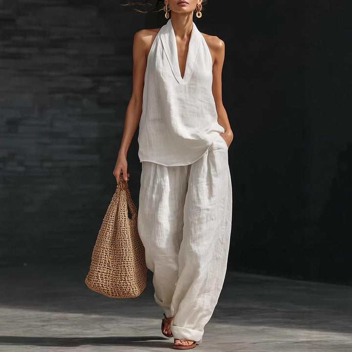 Wide Leg Matching Set Batwing Top and Trousers Women