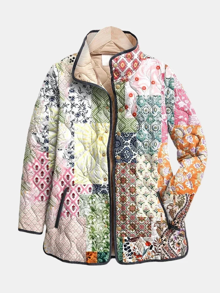 Quilted Oversized Puffer Jacket Women Funnel Neck